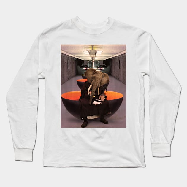 "Ganesh with Gun" Collage Art Long Sleeve T-Shirt by th3vasic